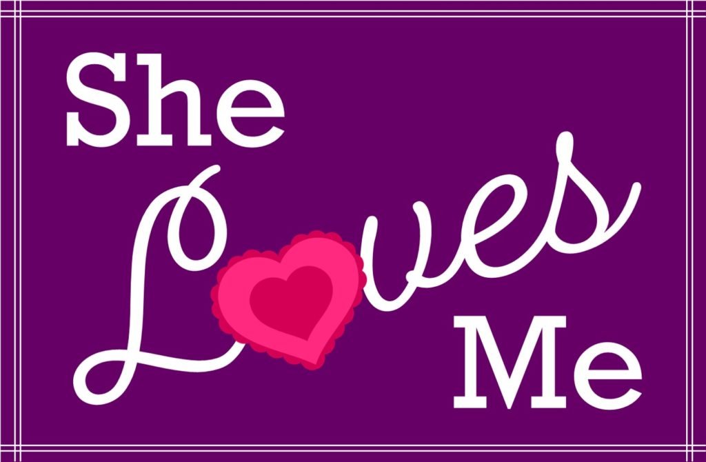 Show title in white letters on a purple background with the "O" in loves being a red heart.