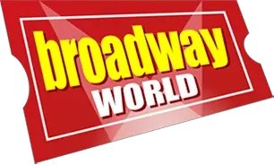 A red ticket with Broadway in yellow letters and world in white letters