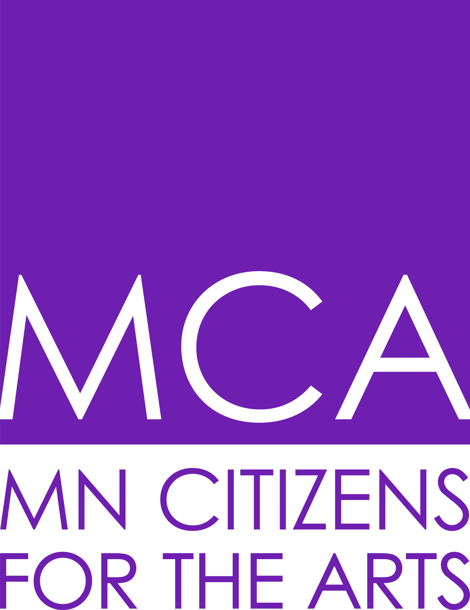 MCA Logo - "MCA" in a purple box with MN Citezens for the Arts in purple letters below
